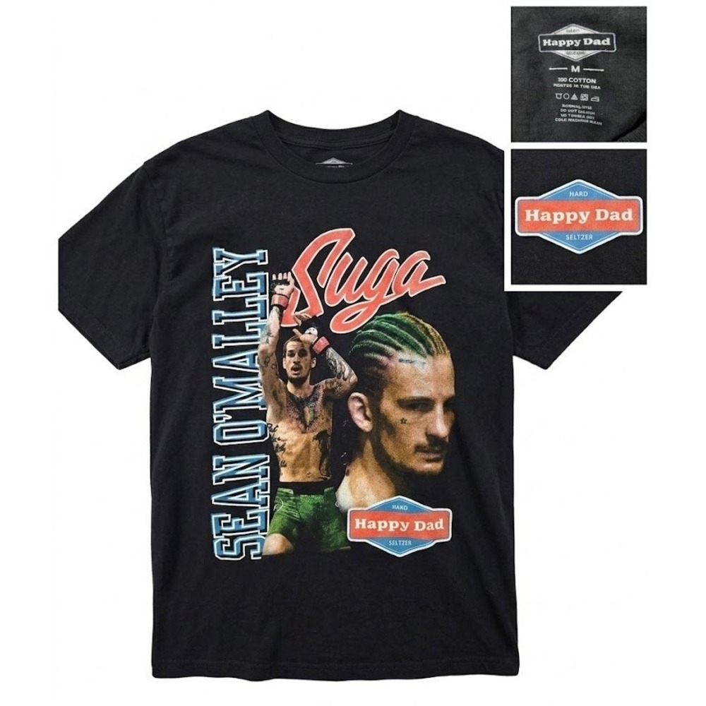 Happy Dad Sean O'Malley Suga T-Shirt Mens Medium Black d UFC MMA Graphic Tee
